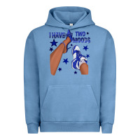 Pigment Pebble Blue I Have Two Moods Royal Blue Sneakers Afro Girl Urban Hoodie - texasbilliewilder