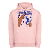 Pigment Salmon I Have Two Moods Royal Blue Sneakers Afro Girl Urban Hoodie - texasbilliewilder