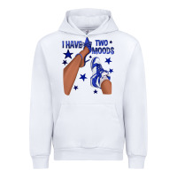 White I Have Two Moods Royal Blue Sneakers Afro Girl Urban Hoodie - texasbilliewilder