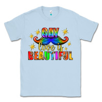 Dusty Blue Gay Love Is Beautiful Pride Lgbtq Classic Tee - BundleAndBundleShop