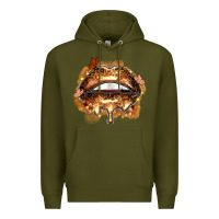 Army Green melanin lips Premium Hoodie - Zillion Design Studio