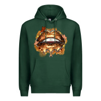 Sports Green melanin lips Premium Hoodie - Zillion Design Studio