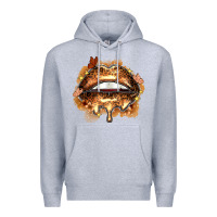 Heather Grey melanin lips Premium Hoodie - Zillion Design Studio