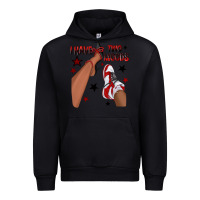 Black I Have Two Moods Black and Red Sneakers Afro Girl Urban Hoodie - texasbilliewilder