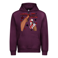 Mauve Wine I Have Two Moods Black and Red Sneakers Afro Girl Urban Hoodie - texasbilliewilder