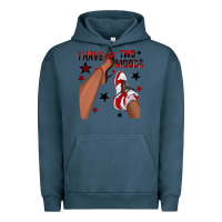 Pigment Midnight Navy I Have Two Moods Black and Red Sneakers Afro Girl Urban Hoodie - texasbilliewilder