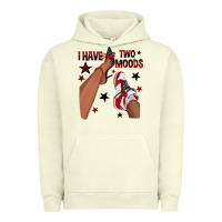 Pigment Pistachio I Have Two Moods Black and Red Sneakers Afro Girl Urban Hoodie - texasbilliewilder