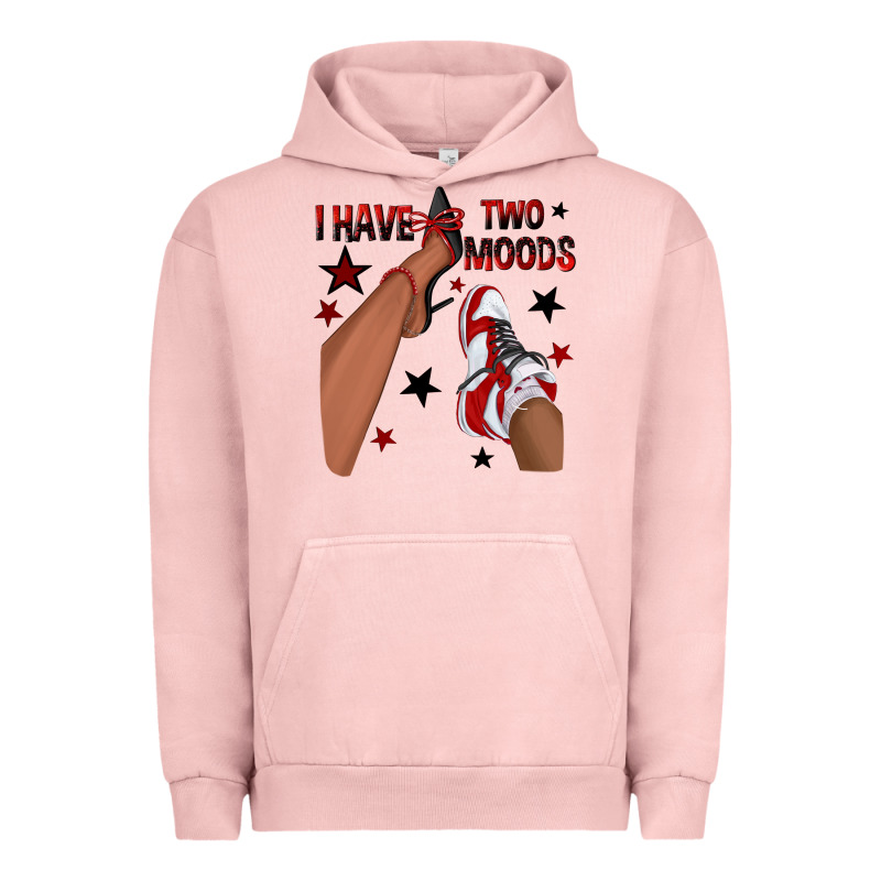 I Have Two Moods Black And Red Sneakers Afro Girl Urban Hoodie by texasbilliewilder | Teevron