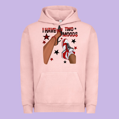 I Have Two Moods Black And Red Sneakers Afro Girl Urban Hoodie Designed By Texasbilliewilder