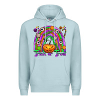 Blue Mist Trick or Treat Halloween Rainbow Premium Hoodie - texasbilliewilder