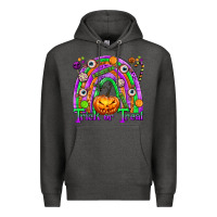 Charcoal Heather Trick or Treat Halloween Rainbow Premium Hoodie - texasbilliewilder