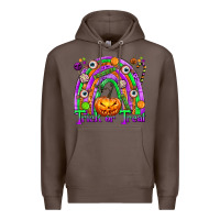 Coffee Trick or Treat Halloween Rainbow Premium Hoodie - texasbilliewilder