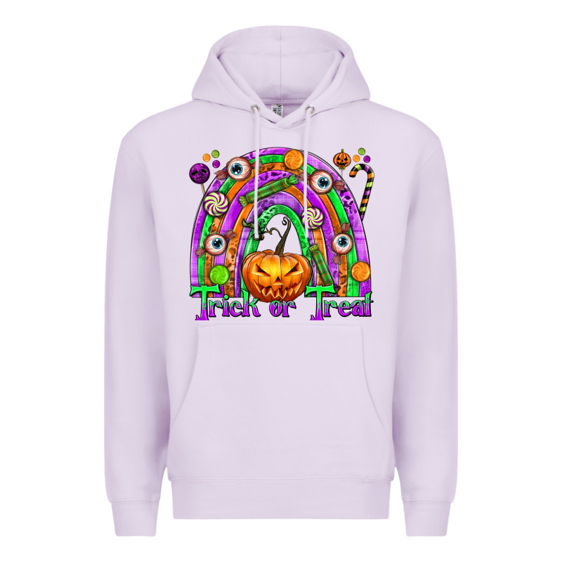 Trick Or Treat Halloween Rainbow Premium Hoodie by texasbilliewilder | Teevron