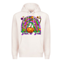 Pale Pink Trick or Treat Halloween Rainbow Premium Hoodie - texasbilliewilder