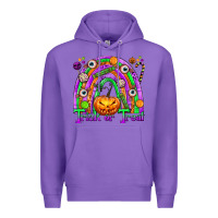 Purple Trick or Treat Halloween Rainbow Premium Hoodie - texasbilliewilder