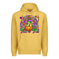 Antique Gold Trick or Treat Halloween Rainbow Premium Hoodie - texasbilliewilder