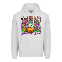 Dove Grey Trick or Treat Halloween Rainbow Premium Hoodie - texasbilliewilder