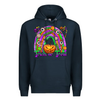 Navy Trick or Treat Halloween Rainbow Premium Hoodie - texasbilliewilder
