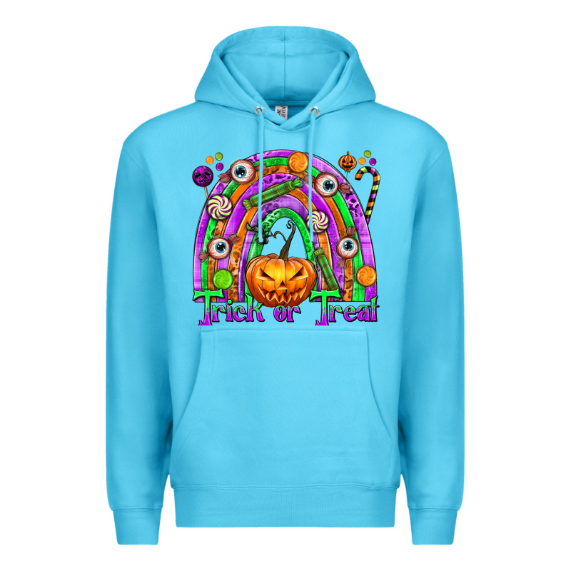 Trick Or Treat Halloween Rainbow Premium Hoodie by texasbilliewilder | Teevron