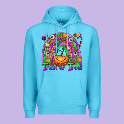 Trick Or Treat Halloween Rainbow Premium Hoodie Designed By Texasbilliewilder