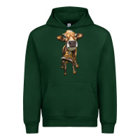 Forest Green heifer cow with cow bell Urban Hoodie - RanaPortraitStore