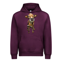 Mauve Wine heifer cow with cow bell Urban Hoodie - RanaPortraitStore