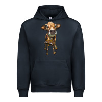 Navy heifer cow with cow bell Urban Hoodie - RanaPortraitStore