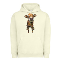 Pigment Pistachio heifer cow with cow bell Urban Hoodie - RanaPortraitStore