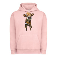 Pigment Salmon heifer cow with cow bell Urban Hoodie - RanaPortraitStore