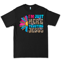 Black im just here trusting jesus Premium Tee - CowhideDigitalArt