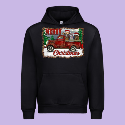 Christmas Truck With Cows Urban Hoodie Designed By Ranaportraitstore