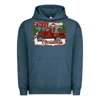 Pigment Midnight Navy christmas truck with cows Urban Hoodie - RanaPortraitStore