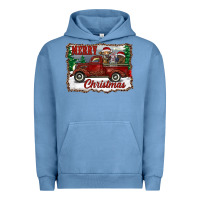 Pigment Pebble Blue christmas truck with cows Urban Hoodie - RanaPortraitStore