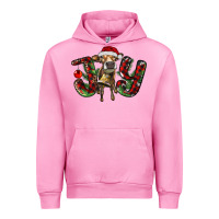 Fuchsia Pink christmas joy with heifer Urban Hoodie - RanaPortraitStore