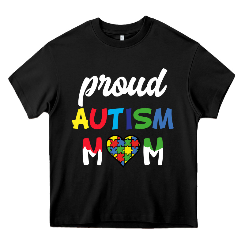 Proud Autism Mom Mothers Day Gift Autism Awareness Heavy Core Tee by CowhideDigitalArt | Teevron