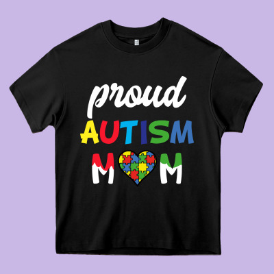 Proud Autism Mom Mothers Day Gift Autism Awareness Heavy Core Tee Designed By Cowhidedigitalart