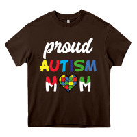 Chocolate Brown Proud Autism Mom Mothers Day Gift Autism Awareness Heavy Core Tee - CowhideDigitalArt