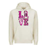 Oatmeal Heather cancer love Premium Hoodie - RanaPortraitStore