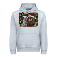 Heather Grey christmas heifers Urban Hoodie - RanaPortraitStore
