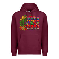 Burgundy cinco de mayo cactus Premium Hoodie - Zillion Design Studio