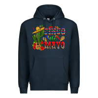 Navy cinco de mayo cactus Premium Hoodie - Zillion Design Studio