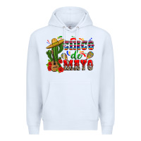 White cinco de mayo cactus Premium Hoodie - Zillion Design Studio