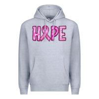 Heather Grey breast cancer hope Premium Hoodie - RanaPortraitStore