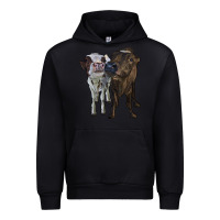Black two heifer cows Urban Hoodie - RanaPortraitStore