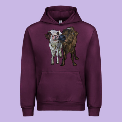 Two Heifer Cows Urban Hoodie Designed By Ranaportraitstore