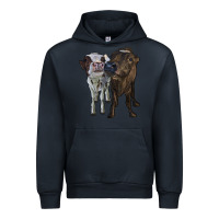 Navy two heifer cows Urban Hoodie - RanaPortraitStore