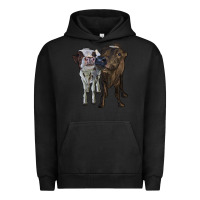 Pigment Black two heifer cows Urban Hoodie - RanaPortraitStore