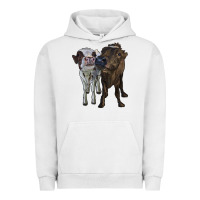 Pigment Lunar Rock two heifer cows Urban Hoodie - RanaPortraitStore