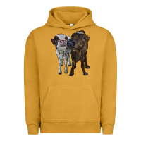 Pigment Peanut Butter two heifer cows Urban Hoodie - RanaPortraitStore