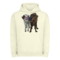 Pigment Pistachio two heifer cows Urban Hoodie - RanaPortraitStore